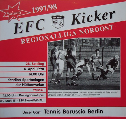 Programm regionalliga 1997 - regionalliga, 1997/98