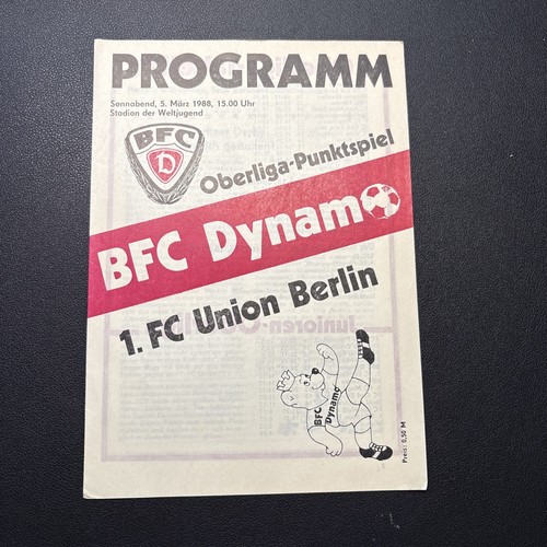 Programmheft ddr oberliga bfc - ddr-oberliga,